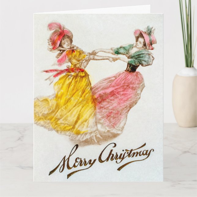 Carte Dîner de Noël avec les femmes Danser Vacances (Devant)