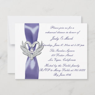 Carte Dîner de répétition des cygnes d'argent bleu viole