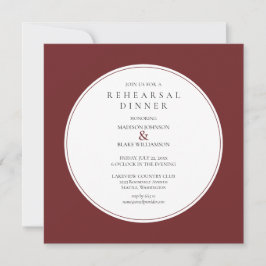 Carte Dîner de répétition Floral Chic de Bourgogne Invit