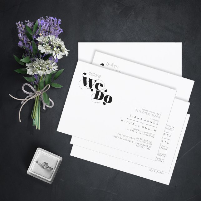 Carte Dîner de répétition Mariage moderne décoratif ID88 (Créateur téléchargé)