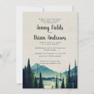 Carte Dîner de répétition pour Mariage de montagne