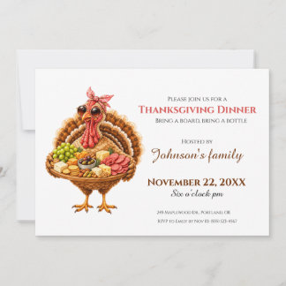 Carte Dîner de Thanksgiving à la dinde Charcuterie