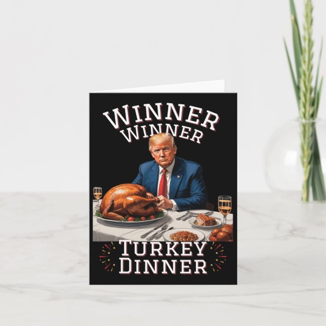 Carte Dîner de Thanksgiving Funny Trump Winner Winner Tu (Devant)
