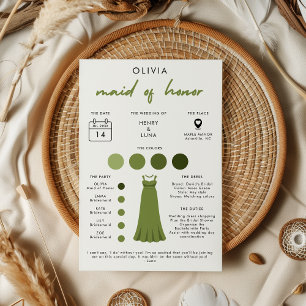 Carte d'information de la suite de la mariée, Demo