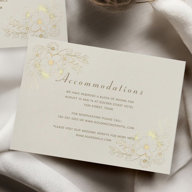 Carte d'information de l'hôtel Ivory Gold Mariage (Créateur téléchargé)