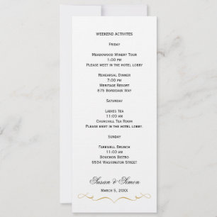 Carte d'information de mariage à l'écriture élégan