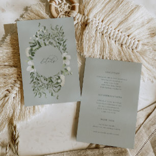 Carte d'information de mariage au jardin sage - En