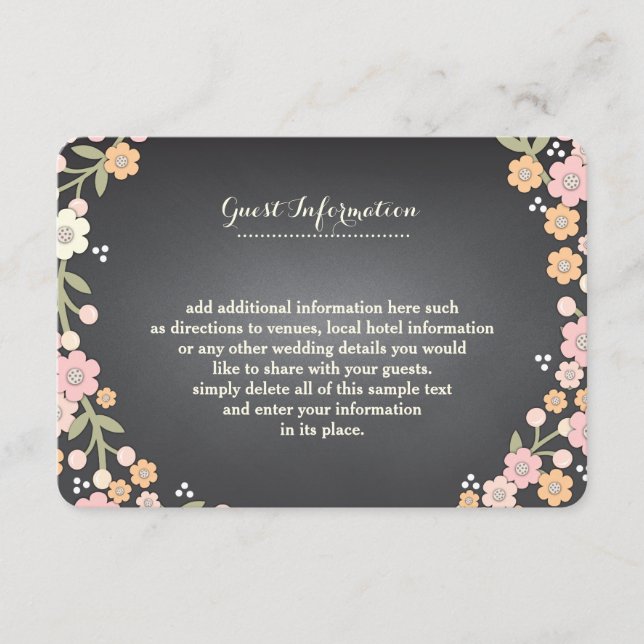 Carte d'information de mariage Charming Garden Flo (Devant)