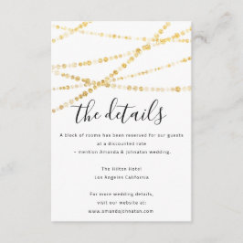 Carte d'information de mariage Détails Or