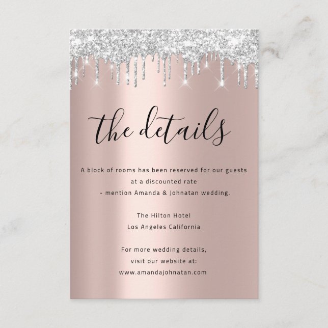 Carte d'information de mariage Drips (Devant)