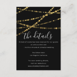 Carte d'information de mariage en or