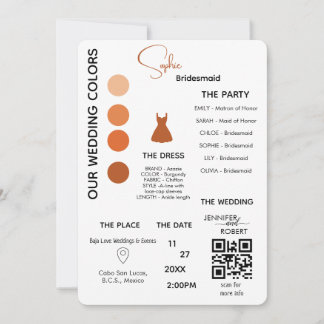 Carte d'information demoiselle d'honneur | Orange