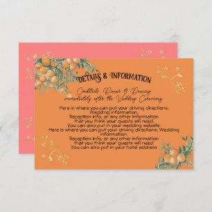 Carte d'information détaillée sur les oranges côti