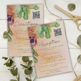 Carte d'information du Mariage Floral Vintage Boho