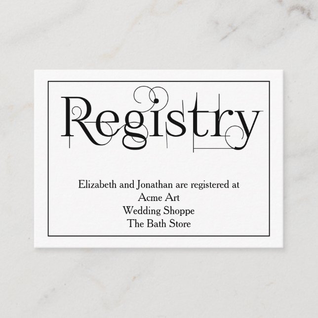 Carte d'information du Registre du Mariage à impri (Devant)