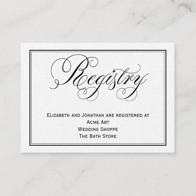 Carte d'information du Registre du Mariage de scri (Devant)