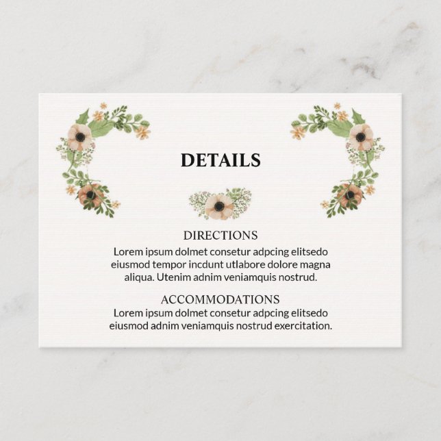 Carte d'information mariage (Devant)