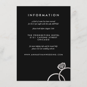 Carte d'information Mariage des anneaux d'argent m