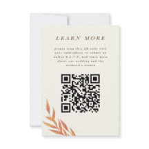 Carte d'information Mariage Orange Simple Branch