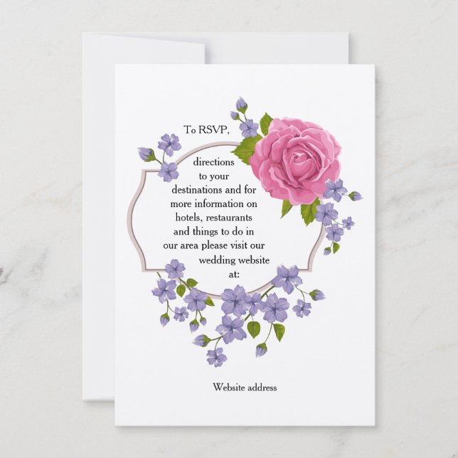 Carte d'information Mariage rose (Devant)