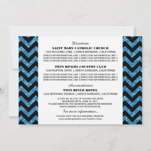 Carte d'information Paillettes Chevron Bleu