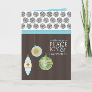 Carte d'information Peace Joy & Happiness (bleu)