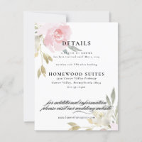 Carte d'information pour invité de mariage floral