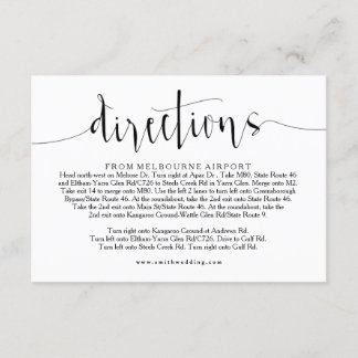 Carte d'information Rustic Mariage Directions