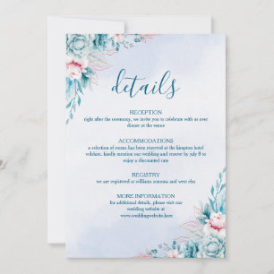 Carte d'information sur les détails du mariage flo
