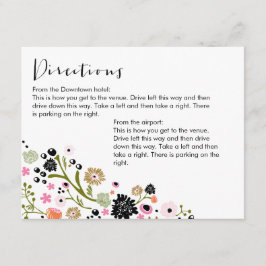 Carte d'information sur les directions florales Pr