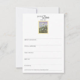 Carte d'information sur l'œuvre d'art
