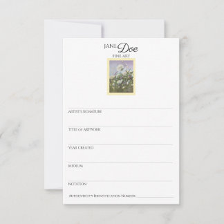 Carte d'information sur l'œuvre d'art