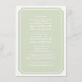 Carte d'information verte tout simplement élégante