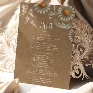 Carte d'information Vintage Filigree Daisy personn