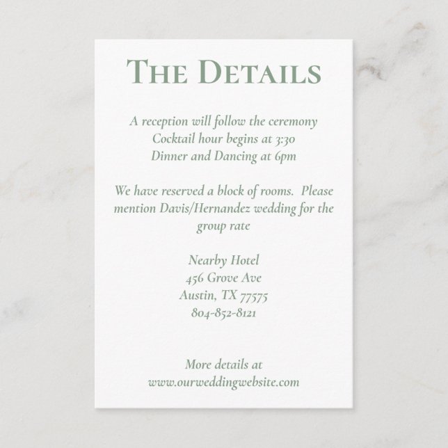 Carte d'informations sur la floraison de la broche (Devant)