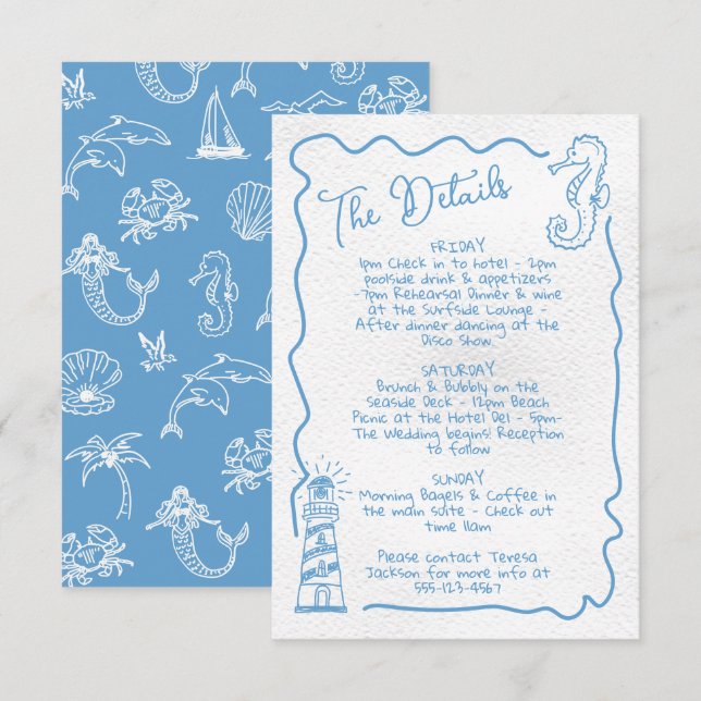 Carte d'informations sur le littoral topique dessi (Devant / Derrière)