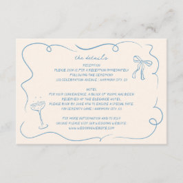 Carte d'informations sur le Mariage à main vintage