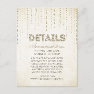 Carte d'informations sur le Mariage Gold Parties s