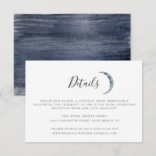 Carte d'informations sur le Mariage Navy Blue Moon