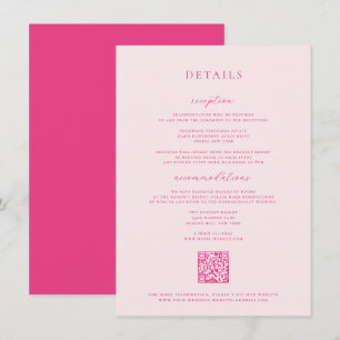 Carte d'informations sur le Mariage rose Cerise