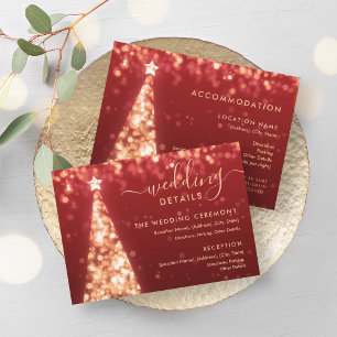Carte d'informations sur le Mariage rouge or Festi
