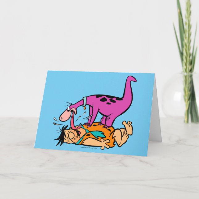 Carte Dino Licking Fred Flintstone (Devant)