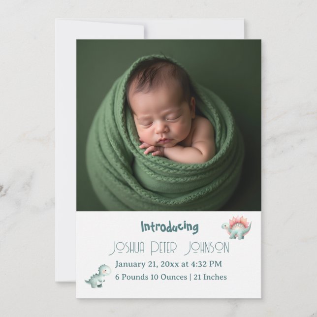 Carte Dino Mite Baby Shower Announcement (Devant)
