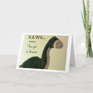 Carte Dinosaur Card Rawr signifie "Je t'aime" en dinosau