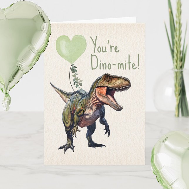Carte Dinosaur Dino-mite Green Classroom Valentine (Créateur téléchargé)