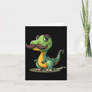Carte Dinosaur Drôle Avec Barbe Et Moustache Pour Adulte