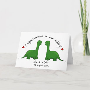 Carte Dinosaur félicitations mariage gay