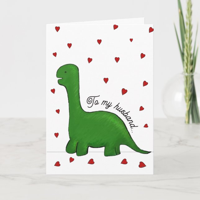 Carte Dinosaur Mari de la Saint Valentin (Devant)
