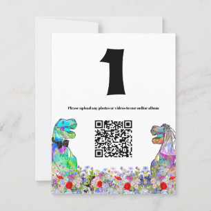 Carte Dinosaur Mariage Fleur sauvage couleur  QR Code