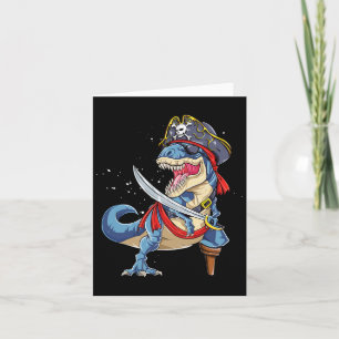 Carte Dinosaur T Rex Jolly roger pirate Halloween Funny